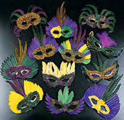mardi gras beads, masks